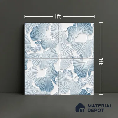 Floral Wall Tile TL 07244 B Florina 1006 1 ft x 1 ft Ceramic Glossy Finish - 9 mm  | 2 mm Spacer is Mandatory | Please Expect a Slight Variation of Pattern (Sample)